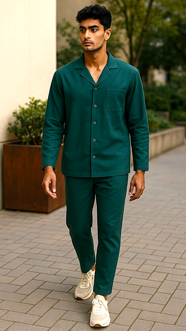 Men’s Solid Teal Linen